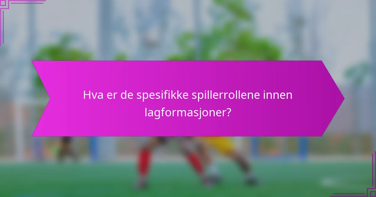 Hva er de spesifikke spillerrollene innen lagformasjoner?